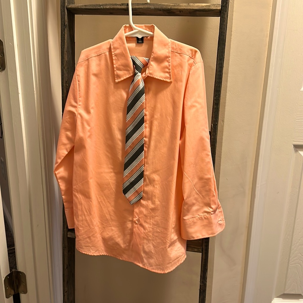 Boys button up with matching tie